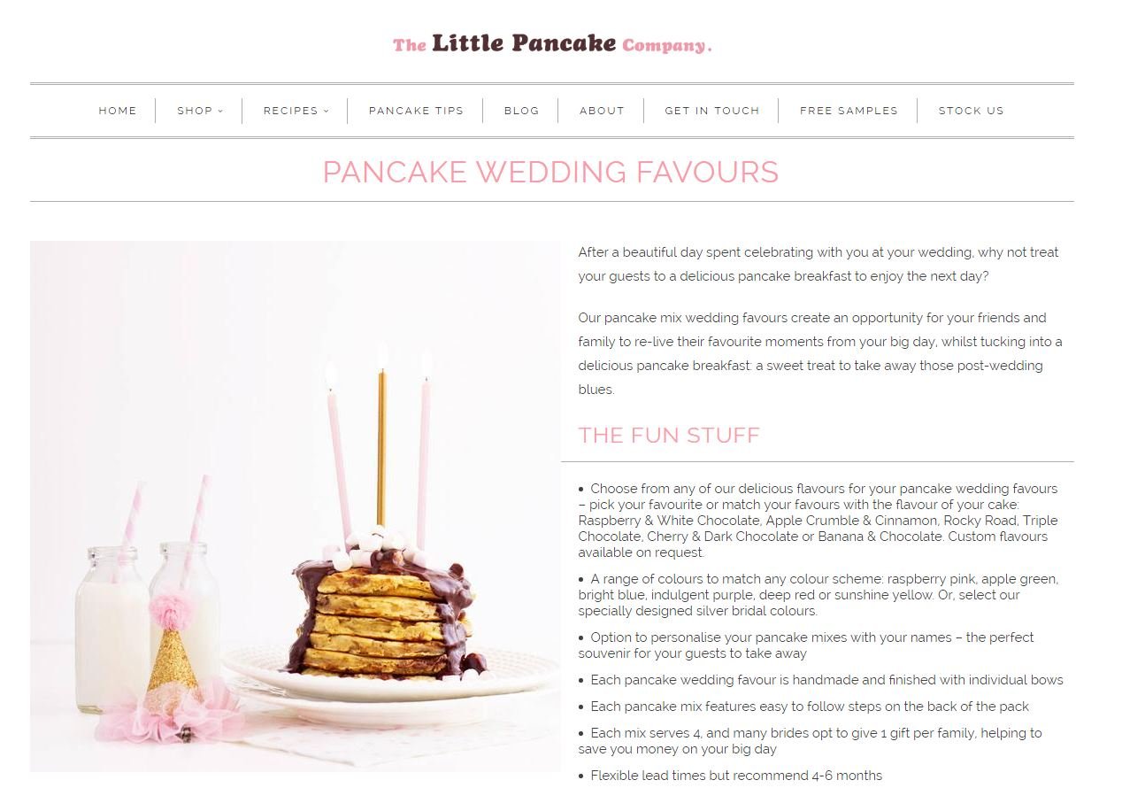 pancake wedding favors